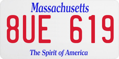 MA license plate 8UE619