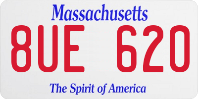 MA license plate 8UE620