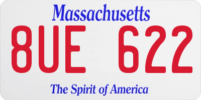 MA license plate 8UE622