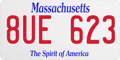 MA license plate 8UE623