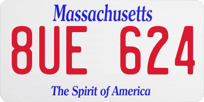 MA license plate 8UE624