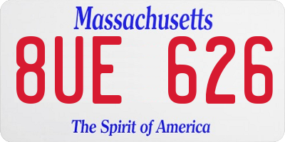 MA license plate 8UE626