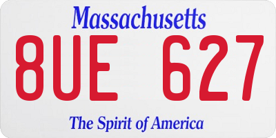MA license plate 8UE627