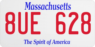 MA license plate 8UE628