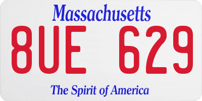 MA license plate 8UE629