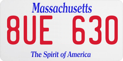 MA license plate 8UE630