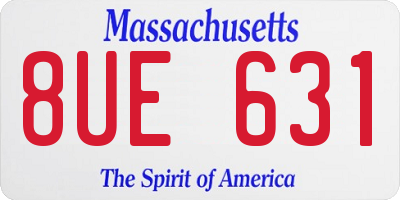 MA license plate 8UE631