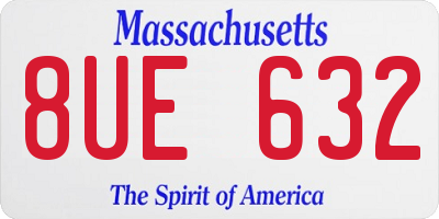 MA license plate 8UE632