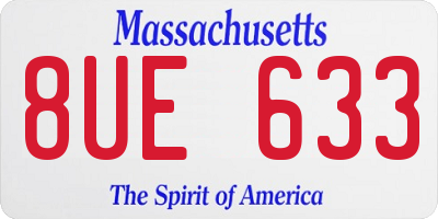 MA license plate 8UE633
