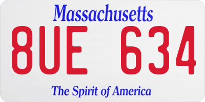 MA license plate 8UE634
