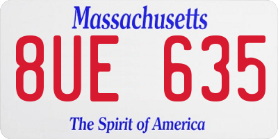 MA license plate 8UE635