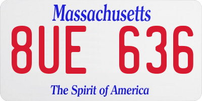 MA license plate 8UE636