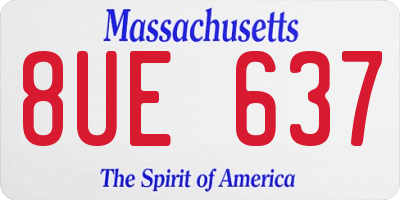 MA license plate 8UE637