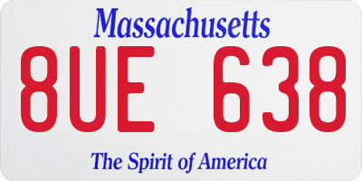 MA license plate 8UE638