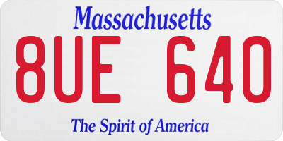 MA license plate 8UE640
