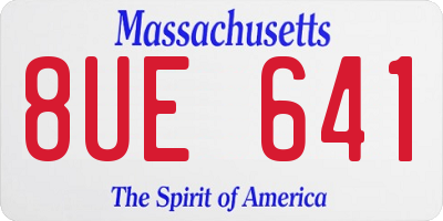 MA license plate 8UE641