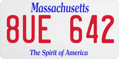 MA license plate 8UE642