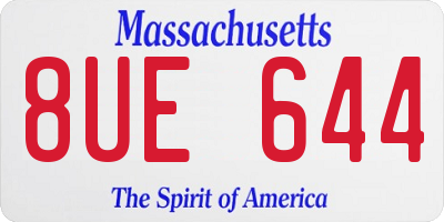 MA license plate 8UE644