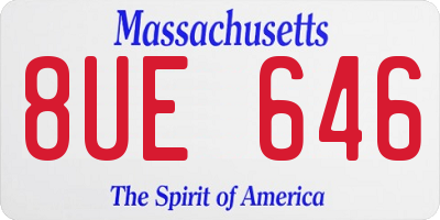 MA license plate 8UE646