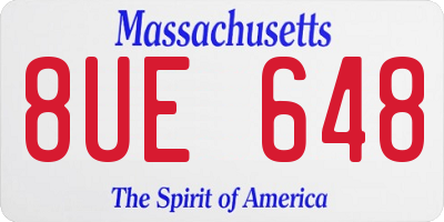 MA license plate 8UE648