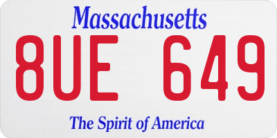 MA license plate 8UE649