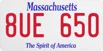 MA license plate 8UE650