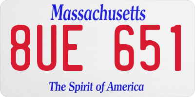 MA license plate 8UE651