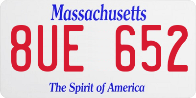 MA license plate 8UE652