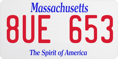 MA license plate 8UE653