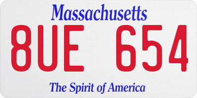 MA license plate 8UE654