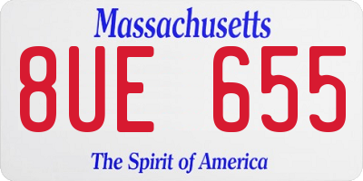 MA license plate 8UE655