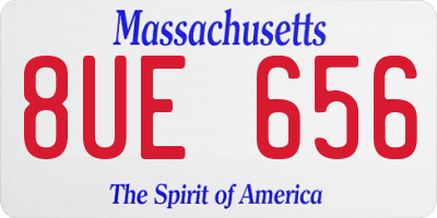MA license plate 8UE656