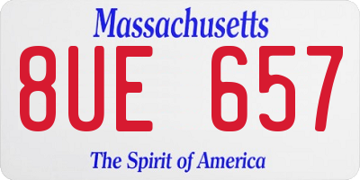 MA license plate 8UE657