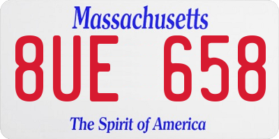 MA license plate 8UE658