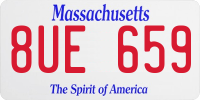 MA license plate 8UE659