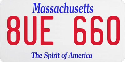 MA license plate 8UE660
