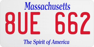 MA license plate 8UE662