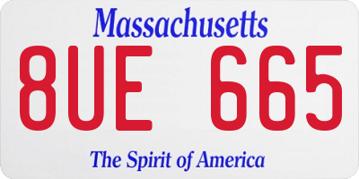 MA license plate 8UE665