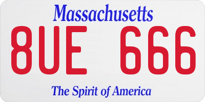 MA license plate 8UE666