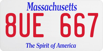 MA license plate 8UE667