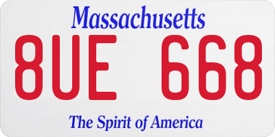 MA license plate 8UE668