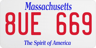 MA license plate 8UE669