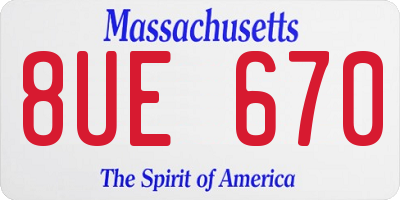 MA license plate 8UE670