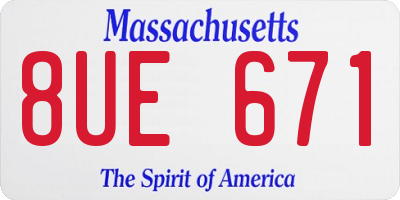 MA license plate 8UE671