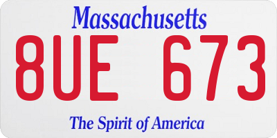 MA license plate 8UE673