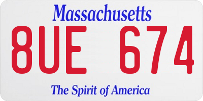 MA license plate 8UE674