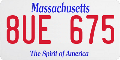 MA license plate 8UE675
