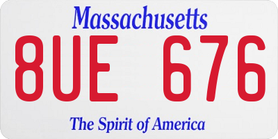 MA license plate 8UE676