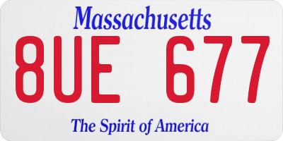 MA license plate 8UE677