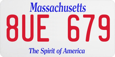 MA license plate 8UE679